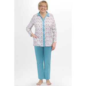 Dámske pyžamo Martel Alžběta II - propínací s kapsami Svetlomodrá 2XL