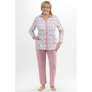 Dámske pyžamo Martel Alžběta II - propínací s kapsami Ružová 3XL