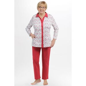Dámske pyžamo Martel Alžběta II - propínací s kapsami Červená 3XL