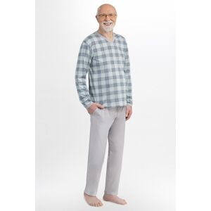Pánske pyžamo Martel Roman 402 - bavlna Bielo-sivá XL