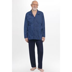 Pánske pyžamo Martel Antoni 403 - rozepínací Tmavomodrá 4XL