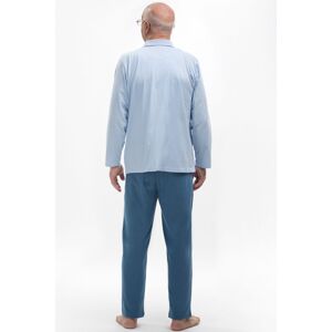 Pánske pyžamo Martel Antoni 403 - rozopínacie Svetlomodrá 3XL