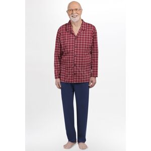 Pánske pyžamo Martel Antoni 403 - rozopínacie Červeno-tmavomodrá M