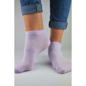 Unisex ponožky Noviti ST021  s ažurovým vzorom Tmavofialová 39-42