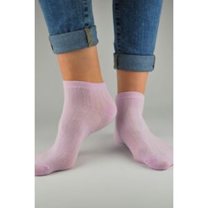 Unisex ponožky Noviti ST021  s ažurovým vzorom Fialová 35-38