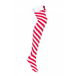 Vianočné pančochové nohavice Obsessive Kissmas - 50 DEN Červená L-XL