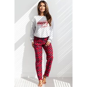 Dámske pyžamo Sensis Gween - měkké Sivo-červená XL