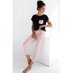 Dámske pyžamo Sensis Ilaria - bavlna Čierno-ružová M