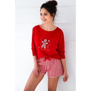 Dámske pyžamo Sensis Hazel - bavlna Červená L