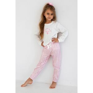 Dívčí pyžamo Sensis Nanny - bavlna Ecru-růžová 134-140