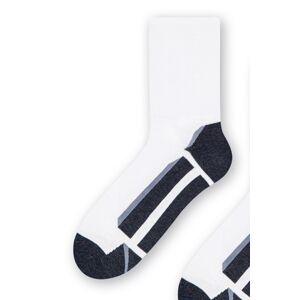Športové pánske ponožky Steven 057 Maxi vel 47-50 Tmavomodrá - biela 47-50
