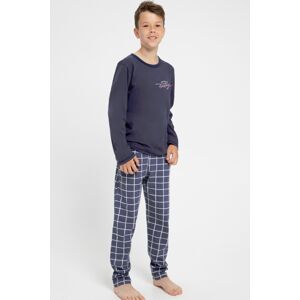 Chlapčenské pyžamo Taro Roy - bavlna Tmavomodrá 158