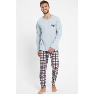 Pánske pyžamo Taro Parker - bavlna Svetlomodrá 2XL
