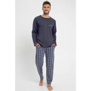 Pánske pyžamo Taro Roy - bavlna Tmavomodrá XL